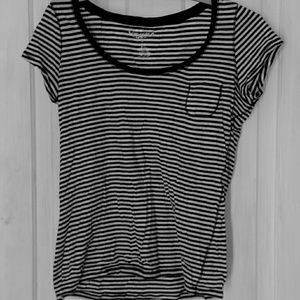 Short Sleeve Black and White Shirt